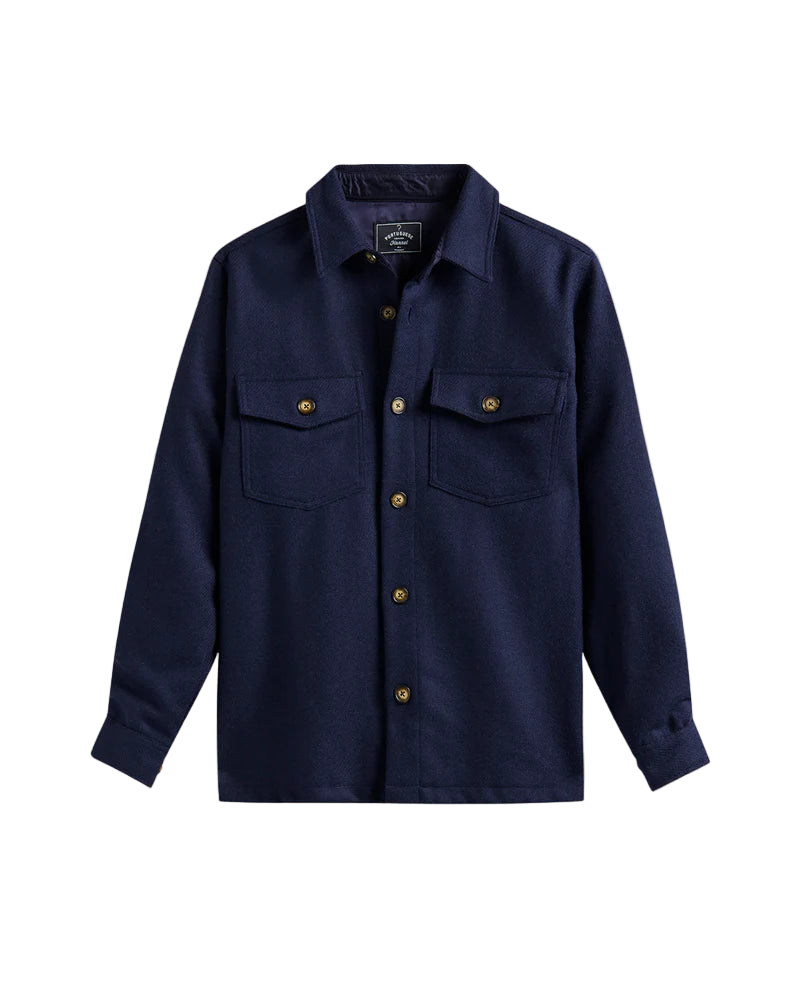 Portuguese Flannel Wool Field Overshirt Navy