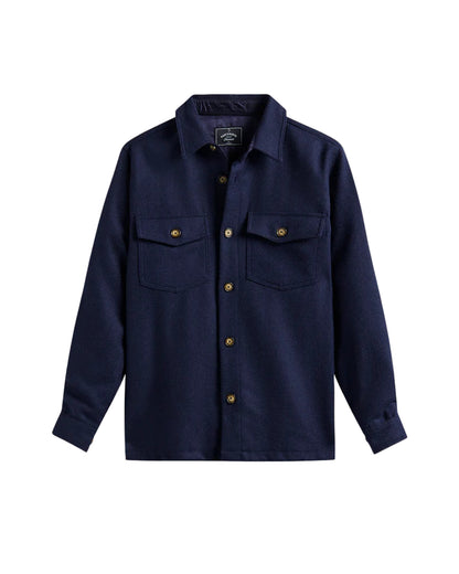 Portuguese Flannel Wool Field Overshirt Navy
