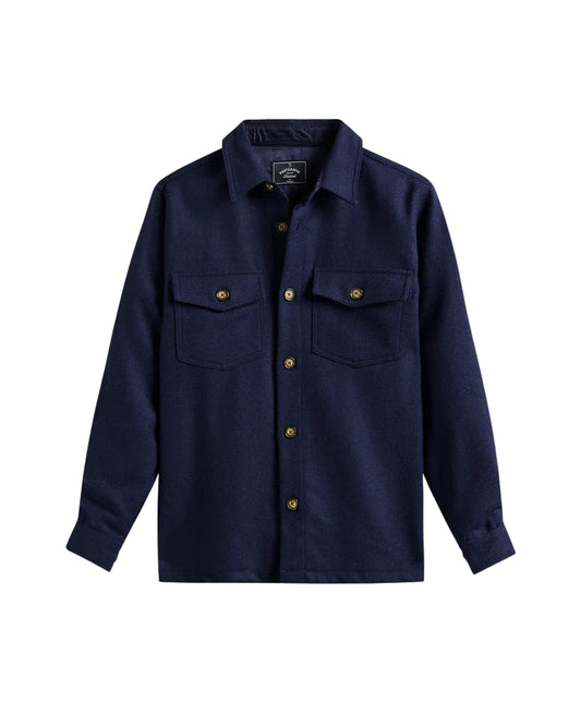 Portuguese Flannel Wool Field Overshirt Navy