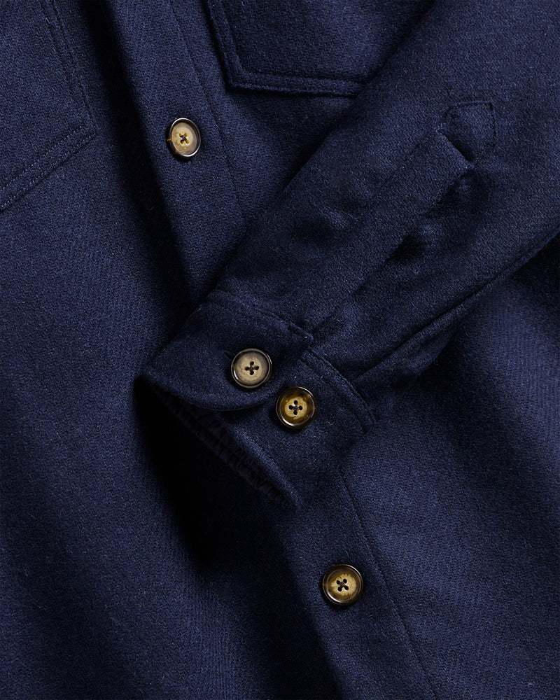 Portuguese Flannel Wool Field Overshirt Navy