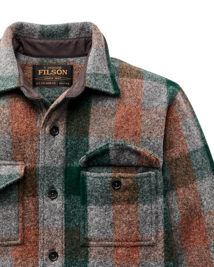 Filson Wool Jac-Shirt Green/Orange/Gray Plaid