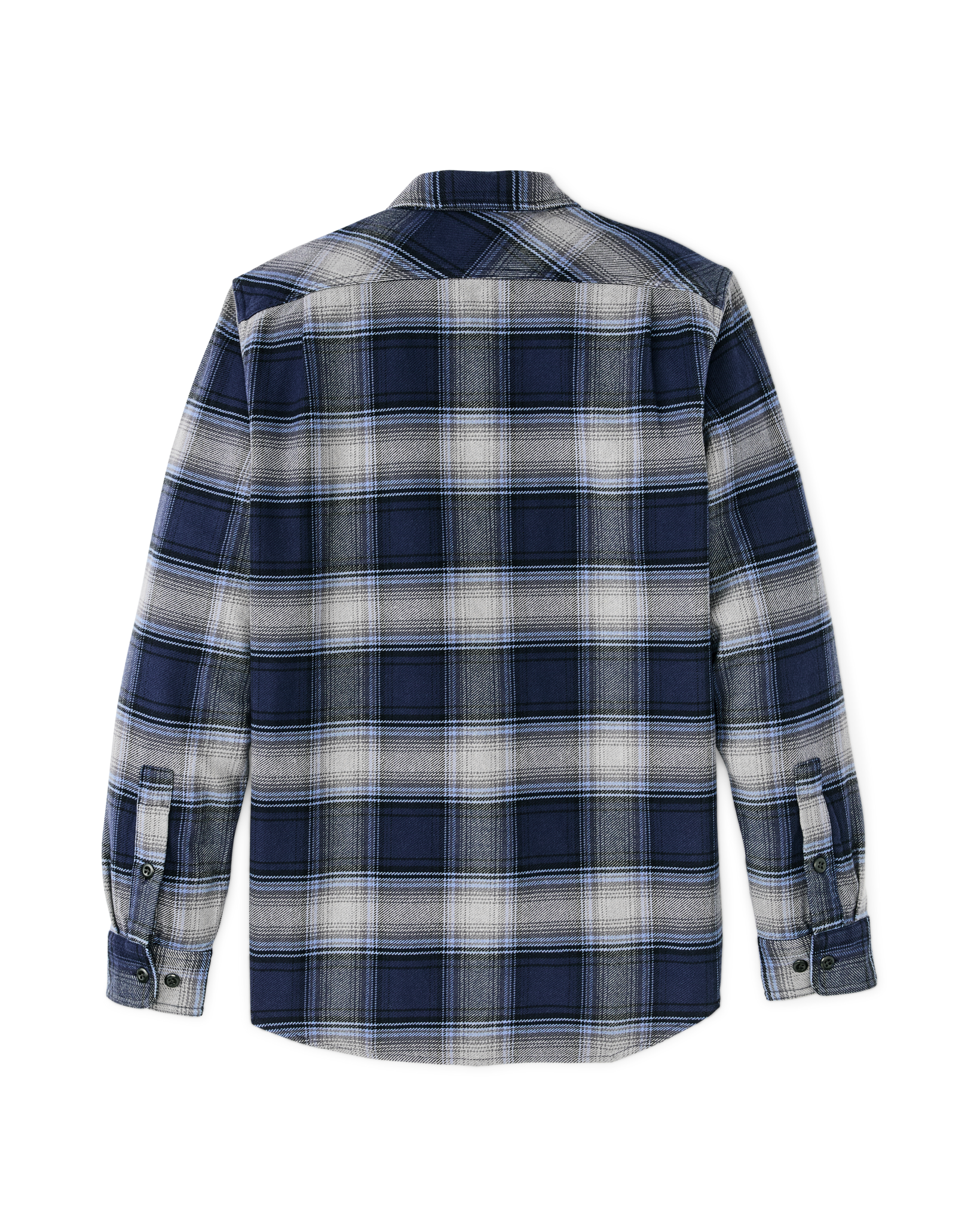 Filson Vintage Flannel Work Shirt Light Blue Navy Plaid