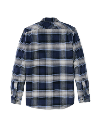 Filson Vintage Flannel Work Shirt Light Blue Navy Plaid