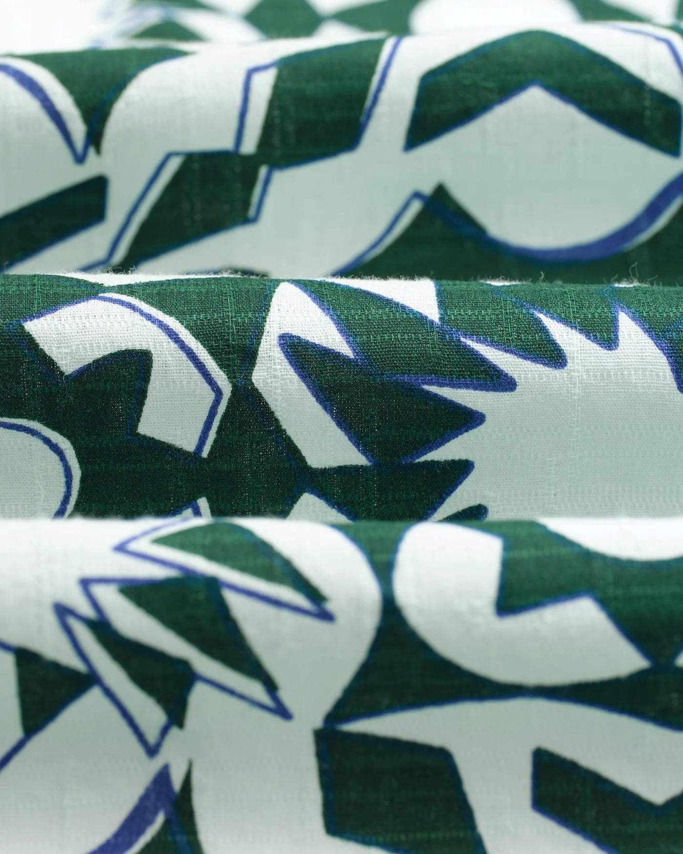 Wax London Didcot Short Sleeve Green And White Geometric Cotton
