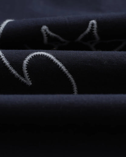 Wax London Didcot Shirt Navy Bold Floral Embroidered