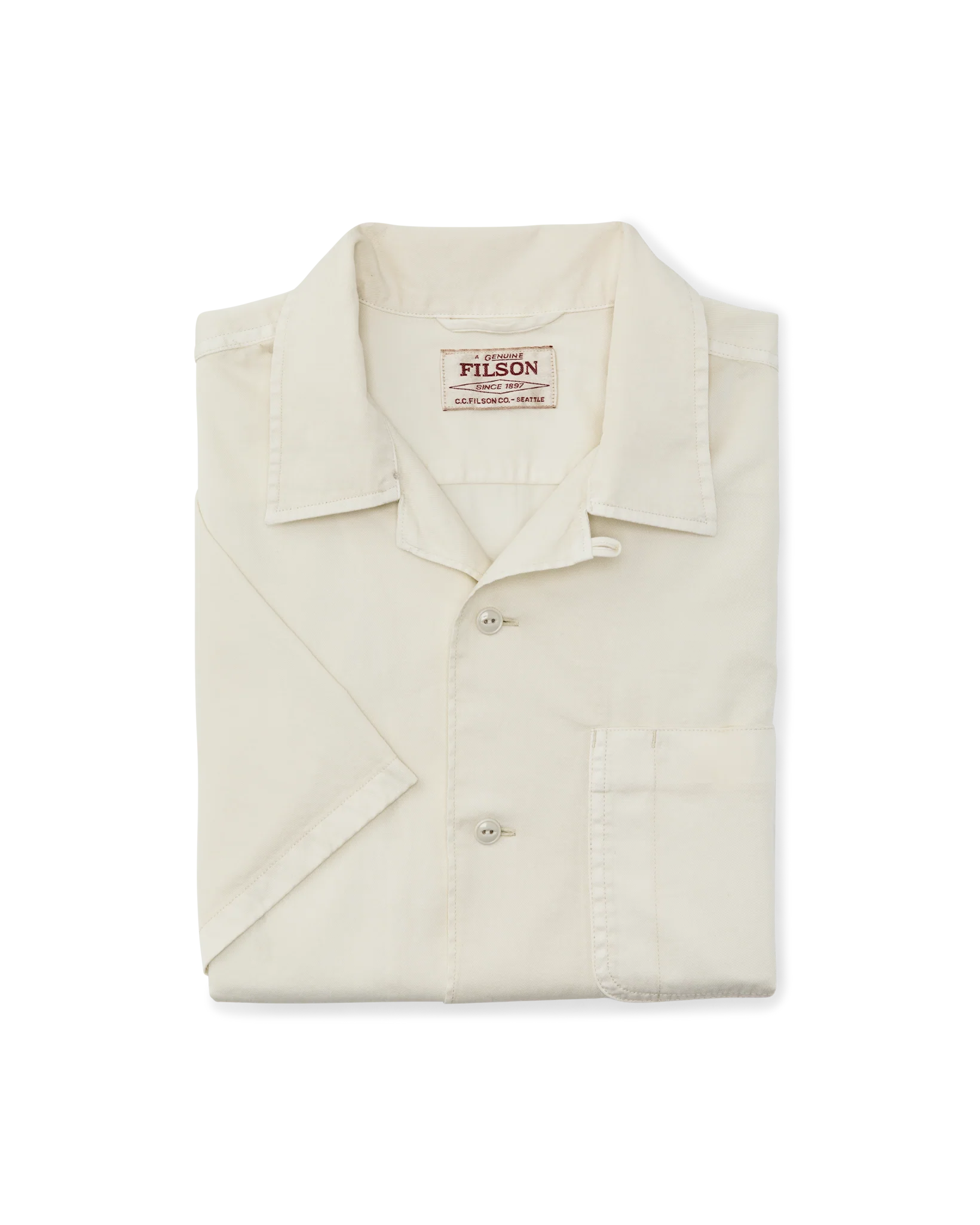 Filson Short Sleeve 4.5oz. Twill Shirt Ivory