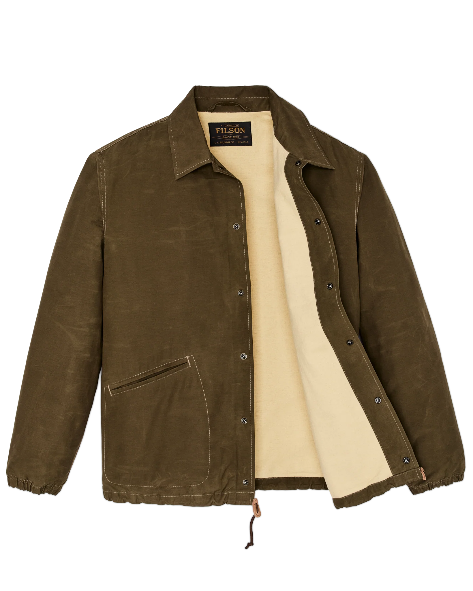 Filson Dry Wax Windbreaker Military Olive