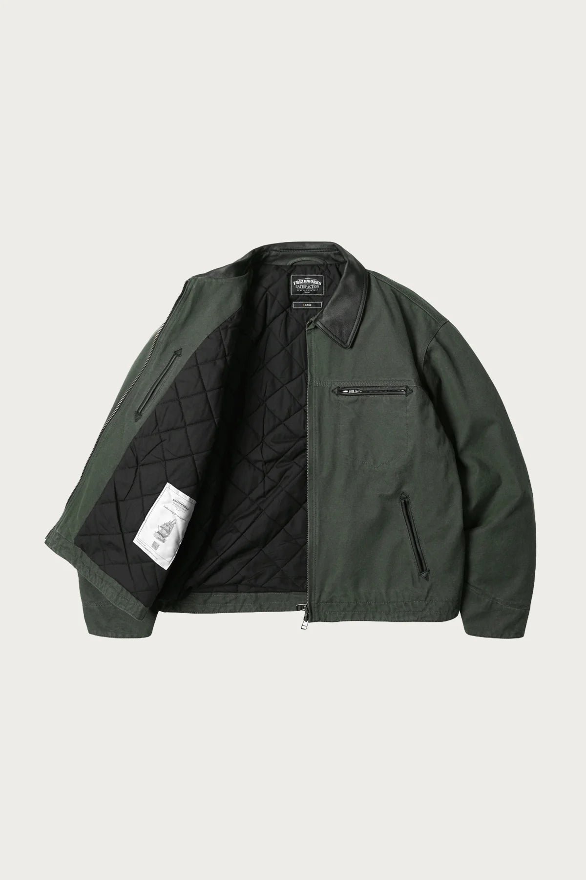 FrizmWORKS Heavy Canvas Destroyed Work Jacket Olive