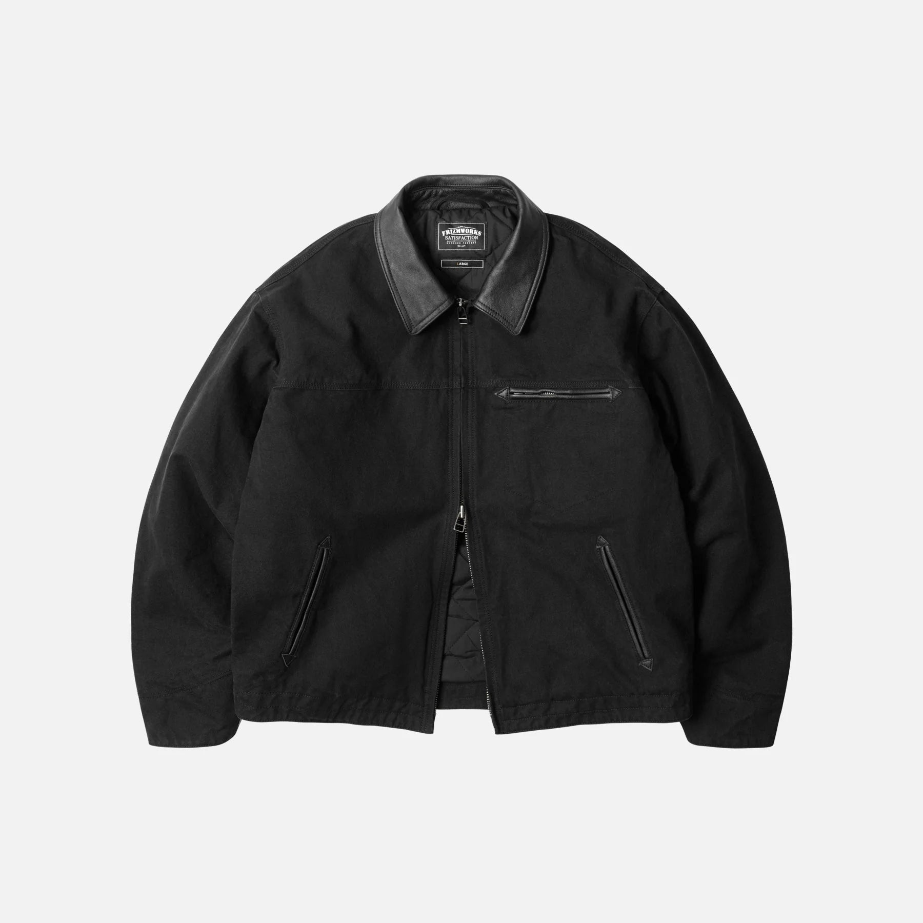 FrizmWORKS Heavy Canvas Destroyed Work Jacket Black