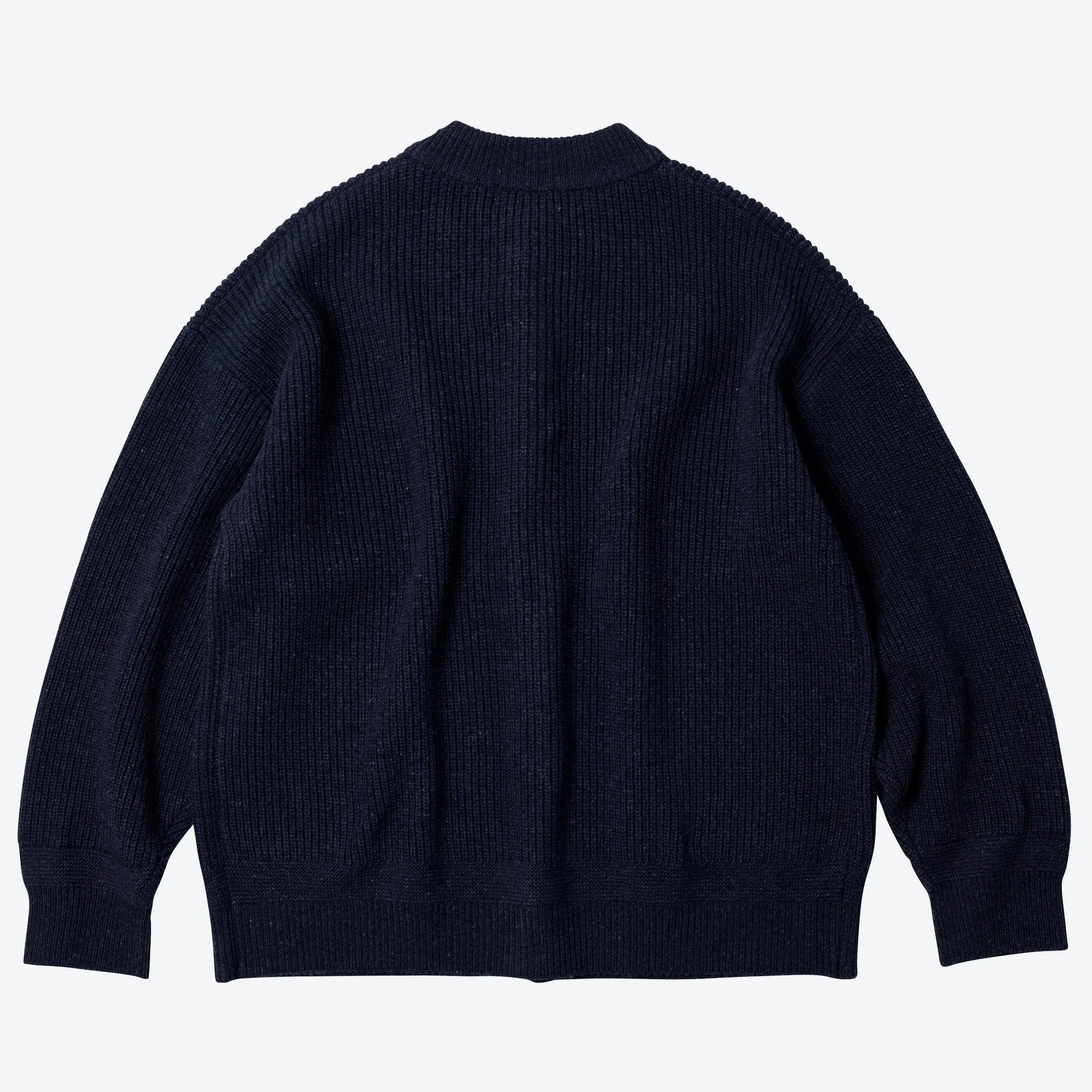 FrizmWORKS Heavy Wool Round Cardigan Navy