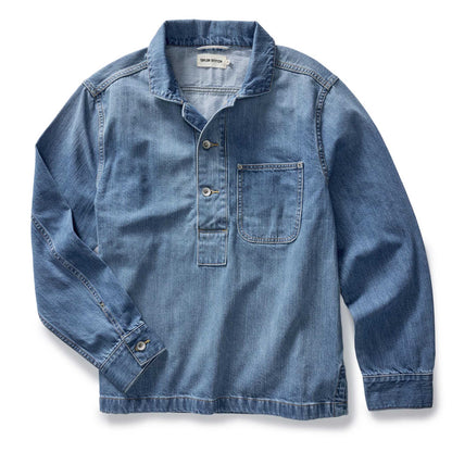 Taylor Stitch The Milton Pullover in Washed Indigo