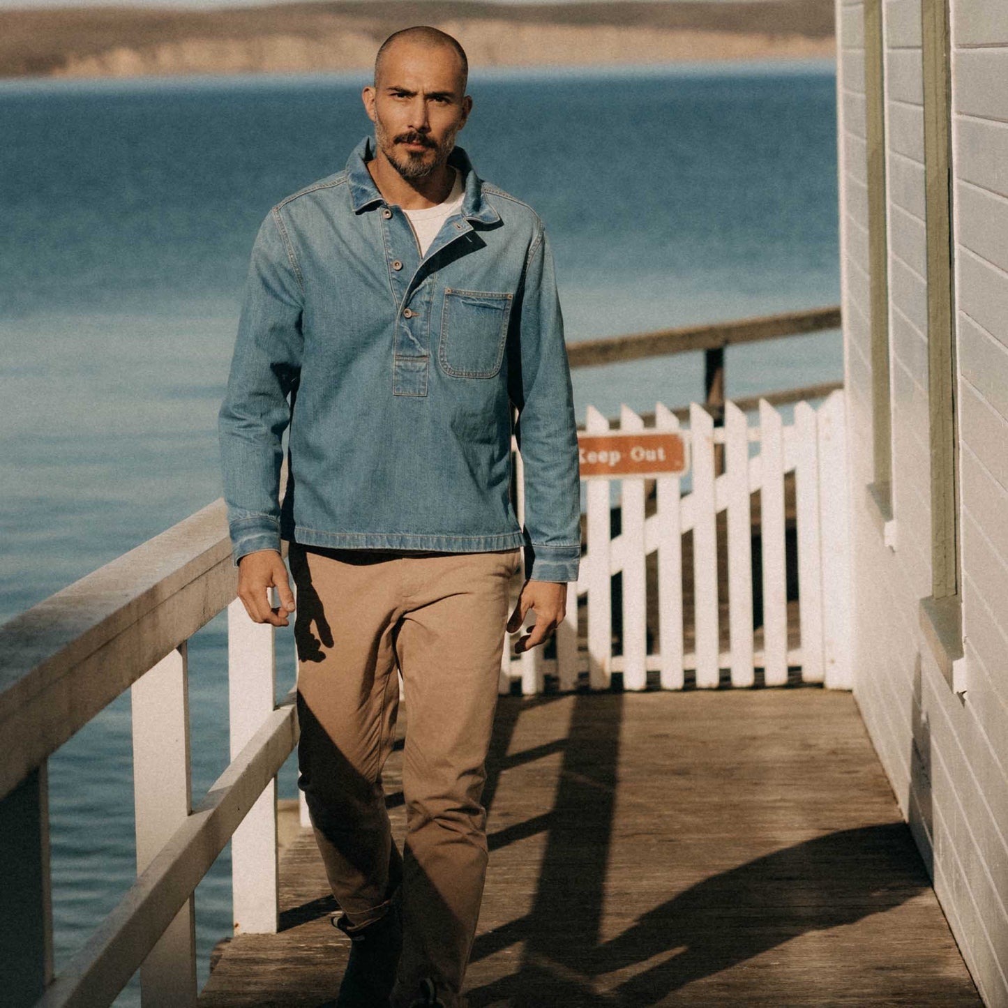 Taylor Stitch The Milton Pullover in Washed Indigo