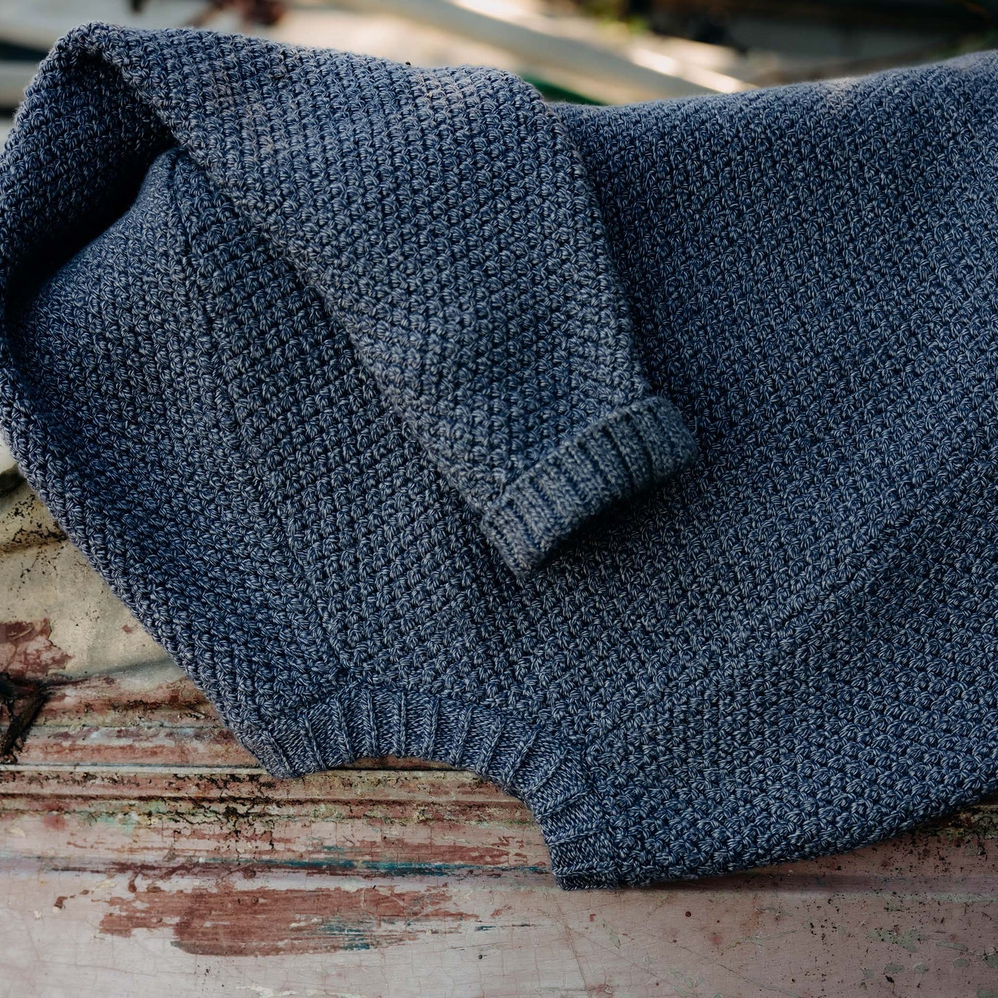 Taylor Stitch The Fisherman Sweater in Blue Melange
