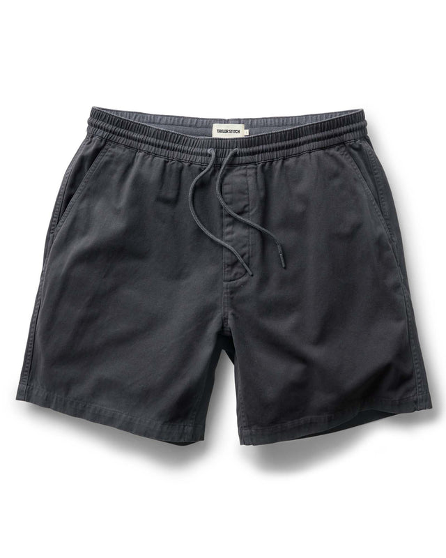 Taylor Stitch The Apres Short in Organic Faded Black Foundation Twill