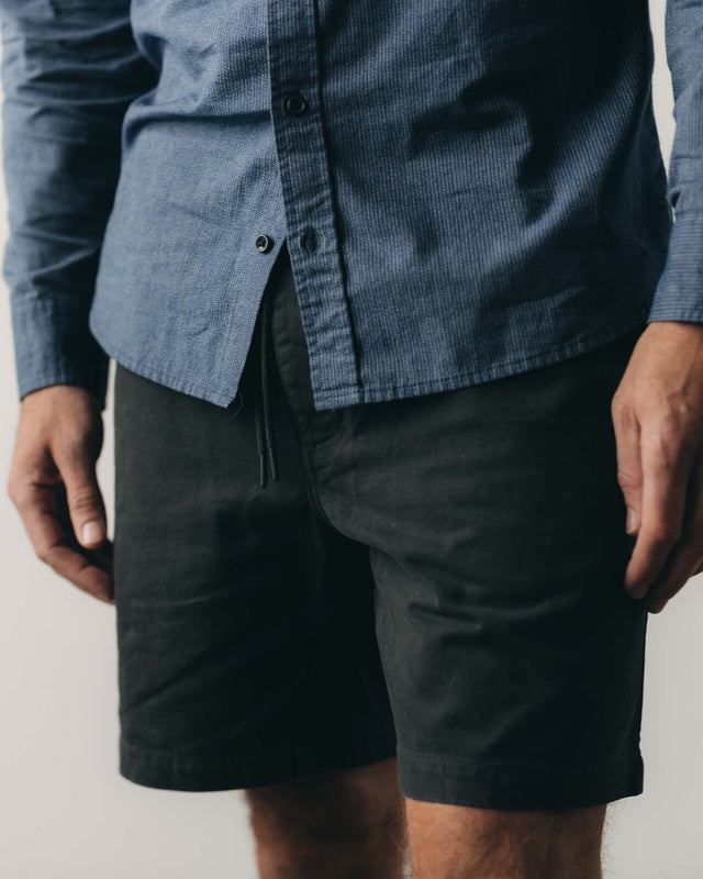 Taylor Stitch The Apres Short in Organic Faded Black Foundation Twill