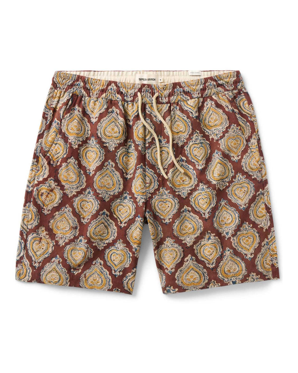 Taylor Stitch The Apres Short in Sangria Block Print