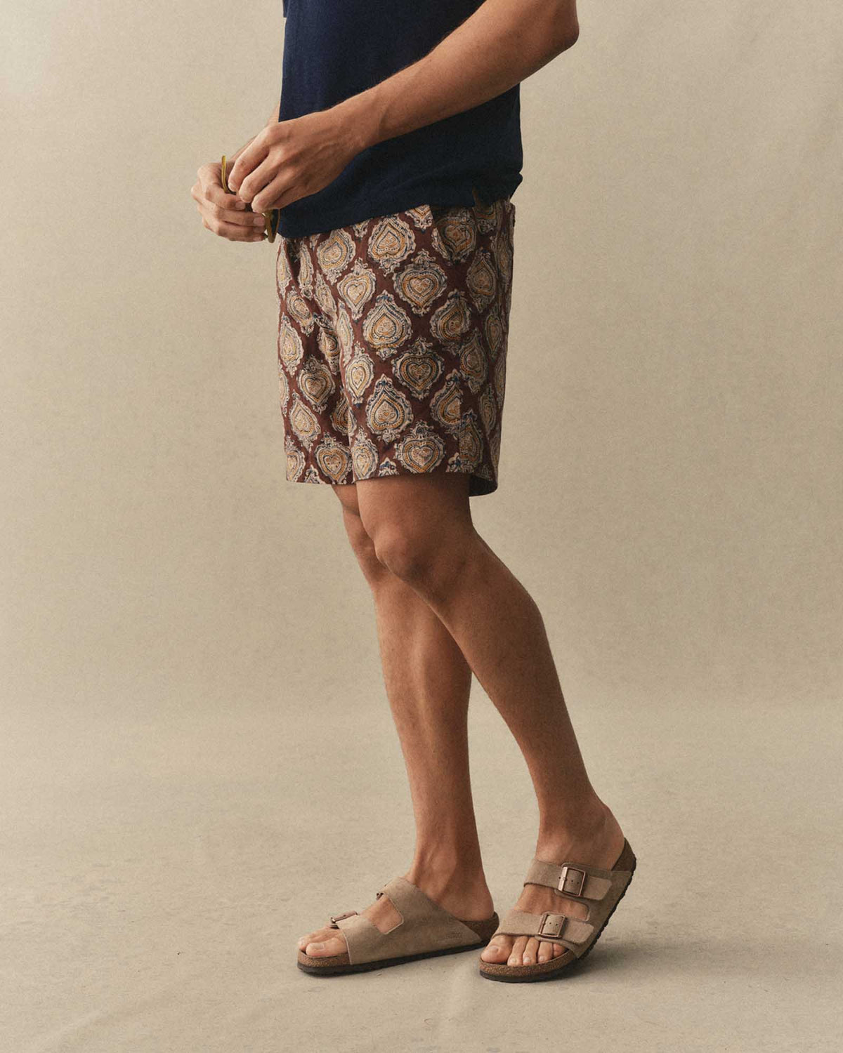 Taylor Stitch The Apres Short in Sangria Block Print