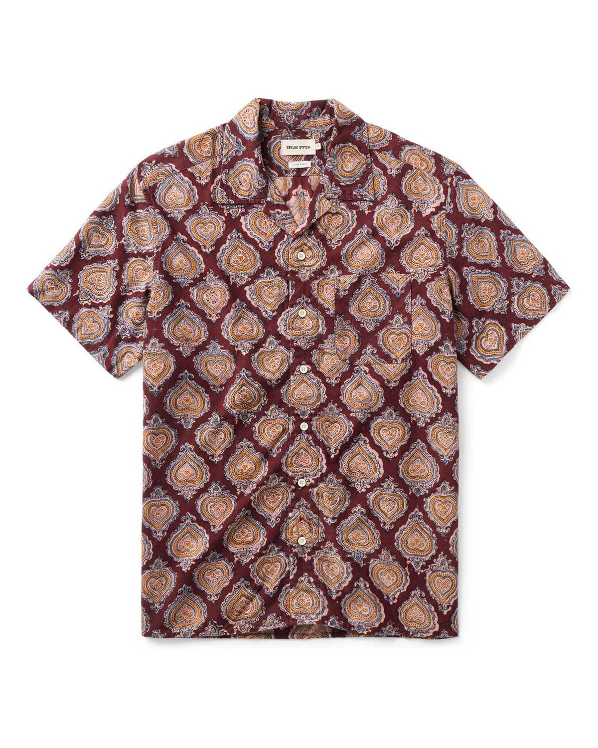 Taylor Stitch The Hawthorn Shirt in Sangria Block Print
