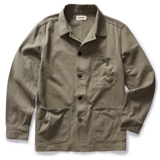 Taylor Stitch The Ojai Chore Coat in Smoked Olive Foundation Twill