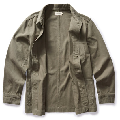 Taylor Stitch The Ojai Chore Coat in Smoked Olive Foundation Twill