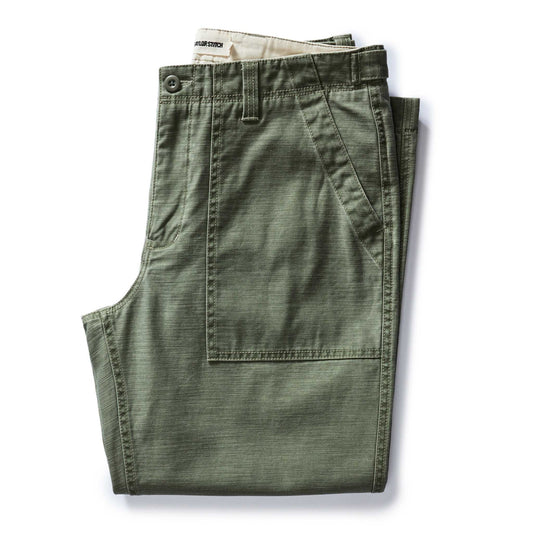 Taylor Stitch The Surplus Pant in Field Olive Reverse Sateen