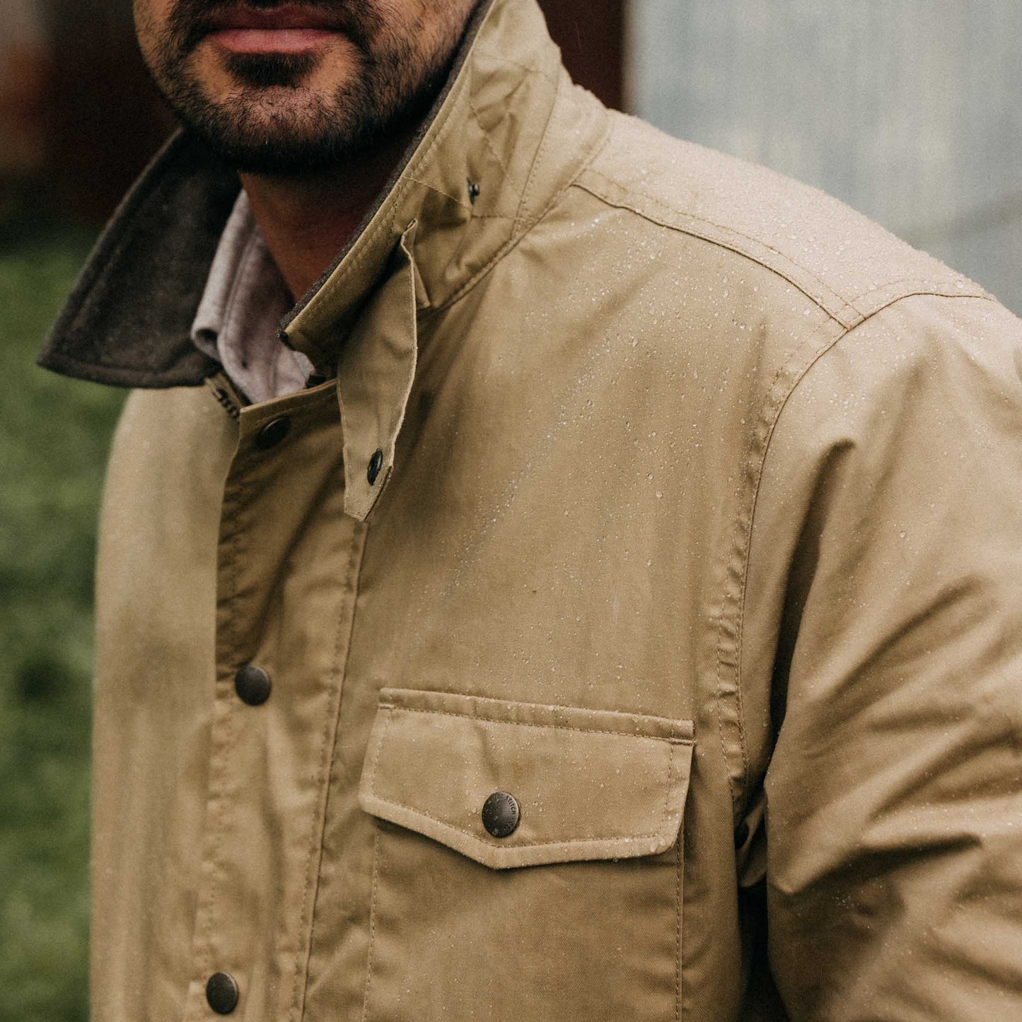 Taylor Stitch The Deck Jacket in Khaki Dry Wax