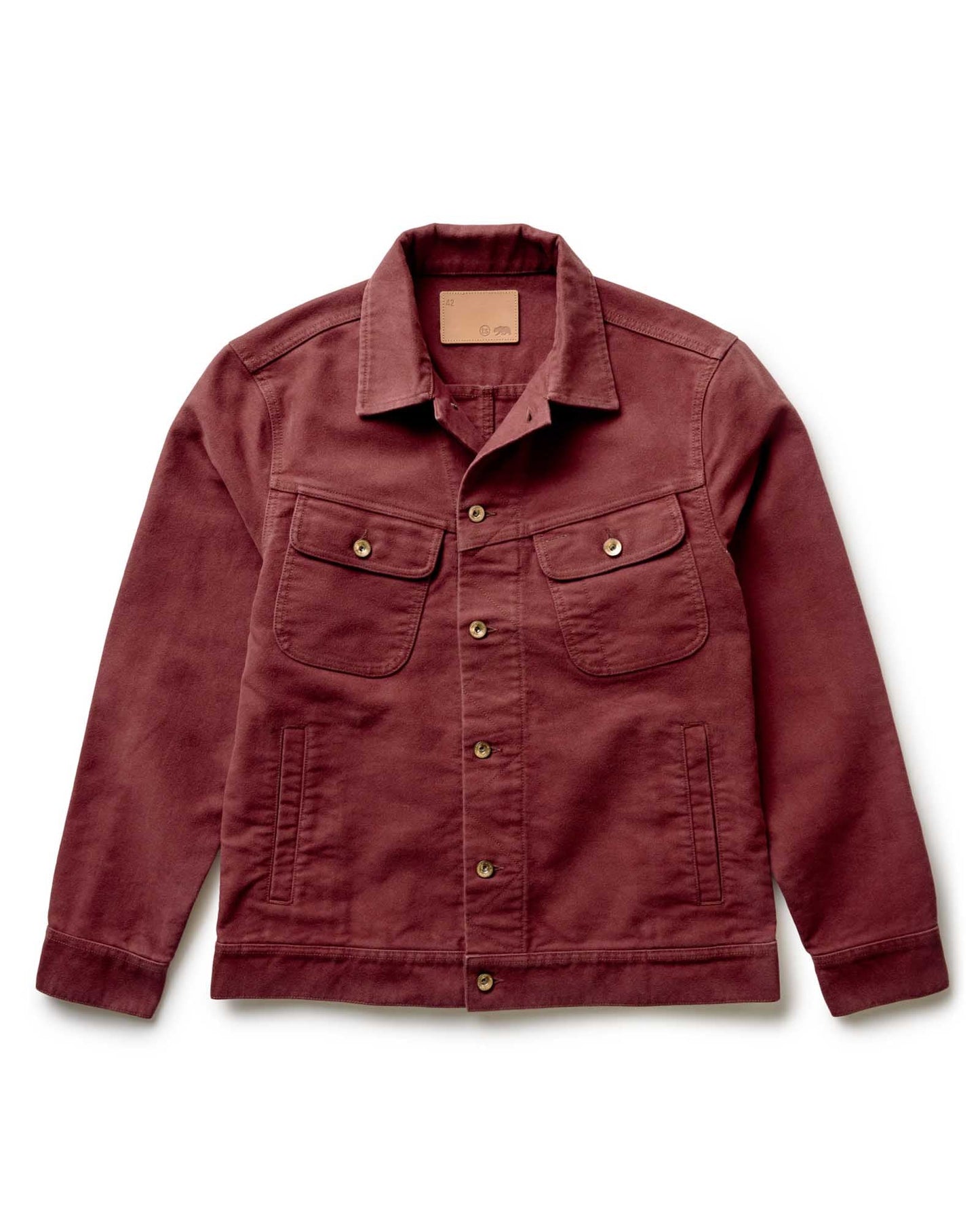 Taylor Stitch The Long Haul Men's Trucker Dried Cherry Washed Moleskin