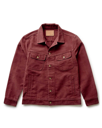 Taylor Stitch The Long Haul Men's Trucker Dried Cherry Washed Moleskin