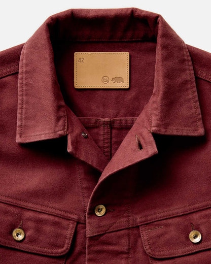 Taylor Stitch The Long Haul Men's Trucker Dried Cherry Washed Moleskin