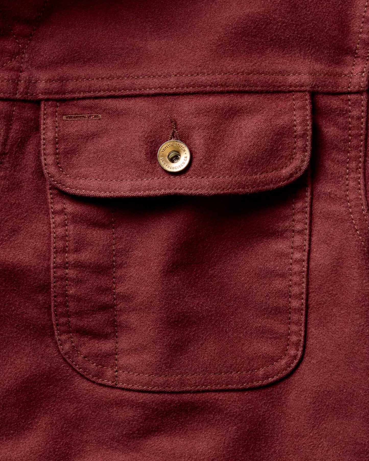 Taylor Stitch The Long Haul Men's Trucker Dried Cherry Washed Moleskin