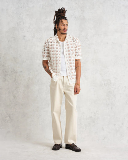 Wax London Porto Ecru Splash Crochet Shirt