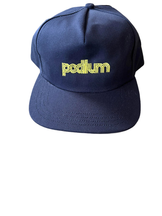 Podium 5 Pannel Shop Hat Navy/Yellow