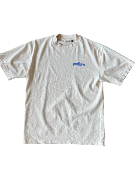 Podium Shop Tee 6.5oz Cream/Royal