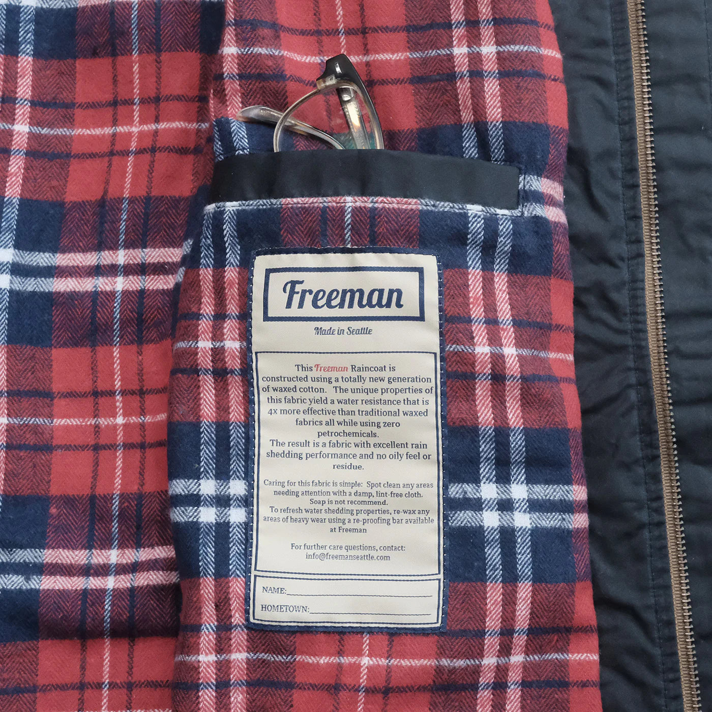 Freeman Waxed Freeman Rain Coat Navy