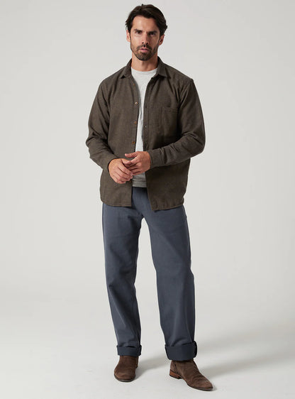 Freeman Weathervane Flannel Dark Olive Twill