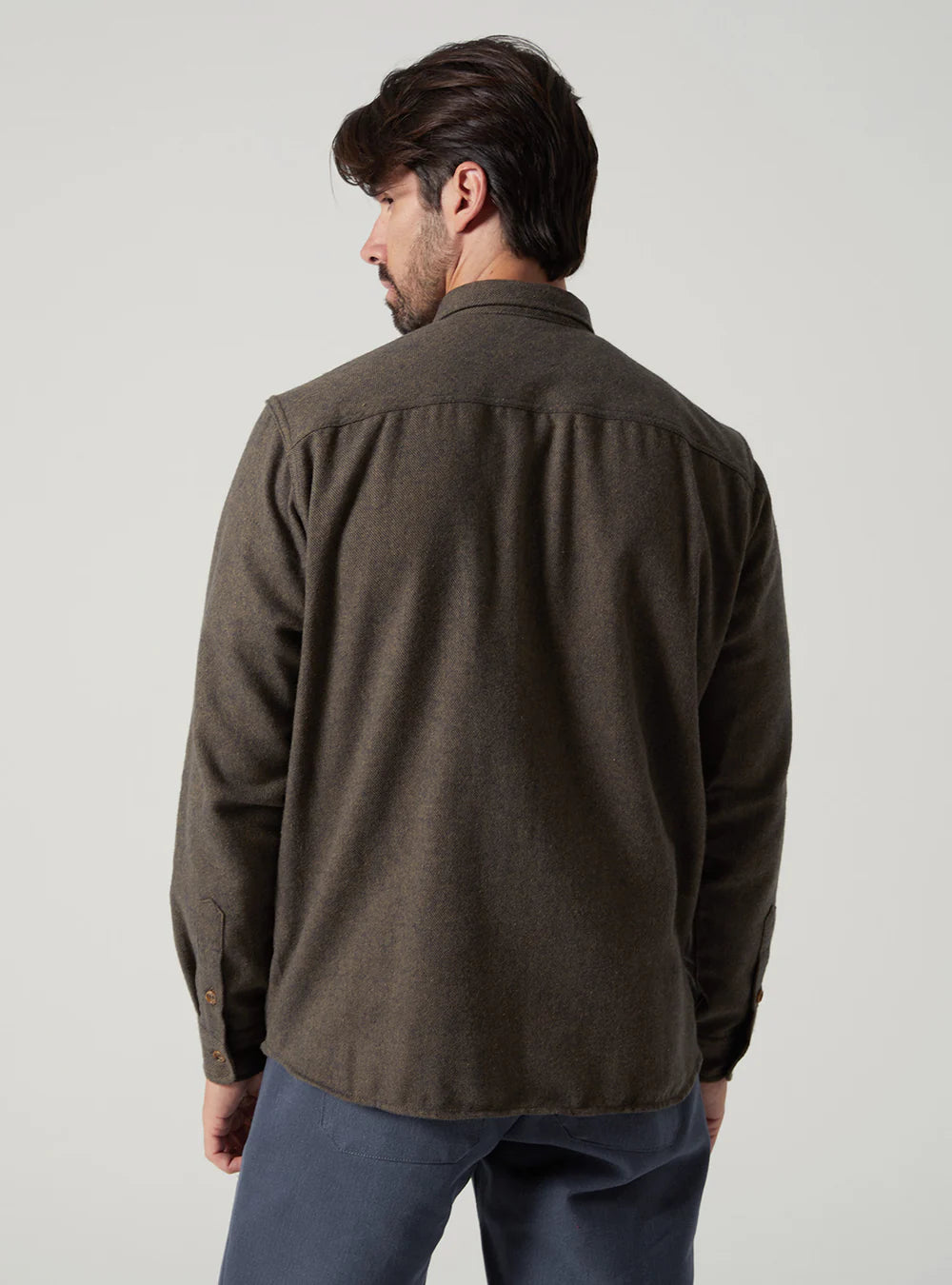 Freeman Weathervane Flannel Dark Olive Twill