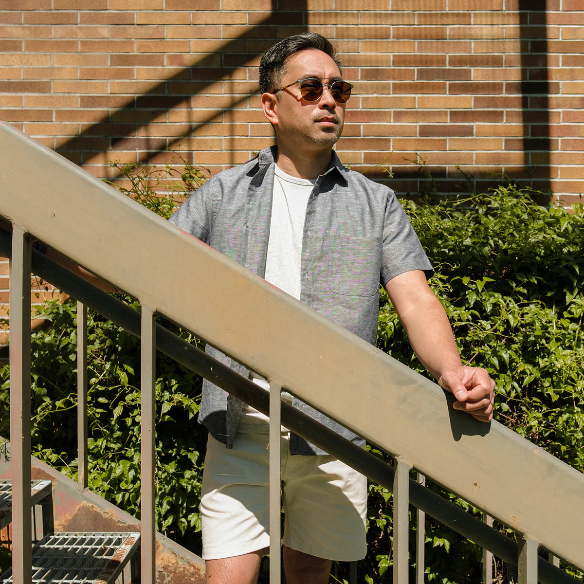 Freeman Short Sleeve Weathervane Dusk Linen