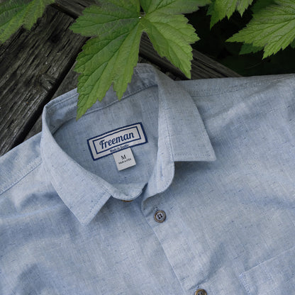 Freeman Short Sleeve Weathervane Pale Indigo