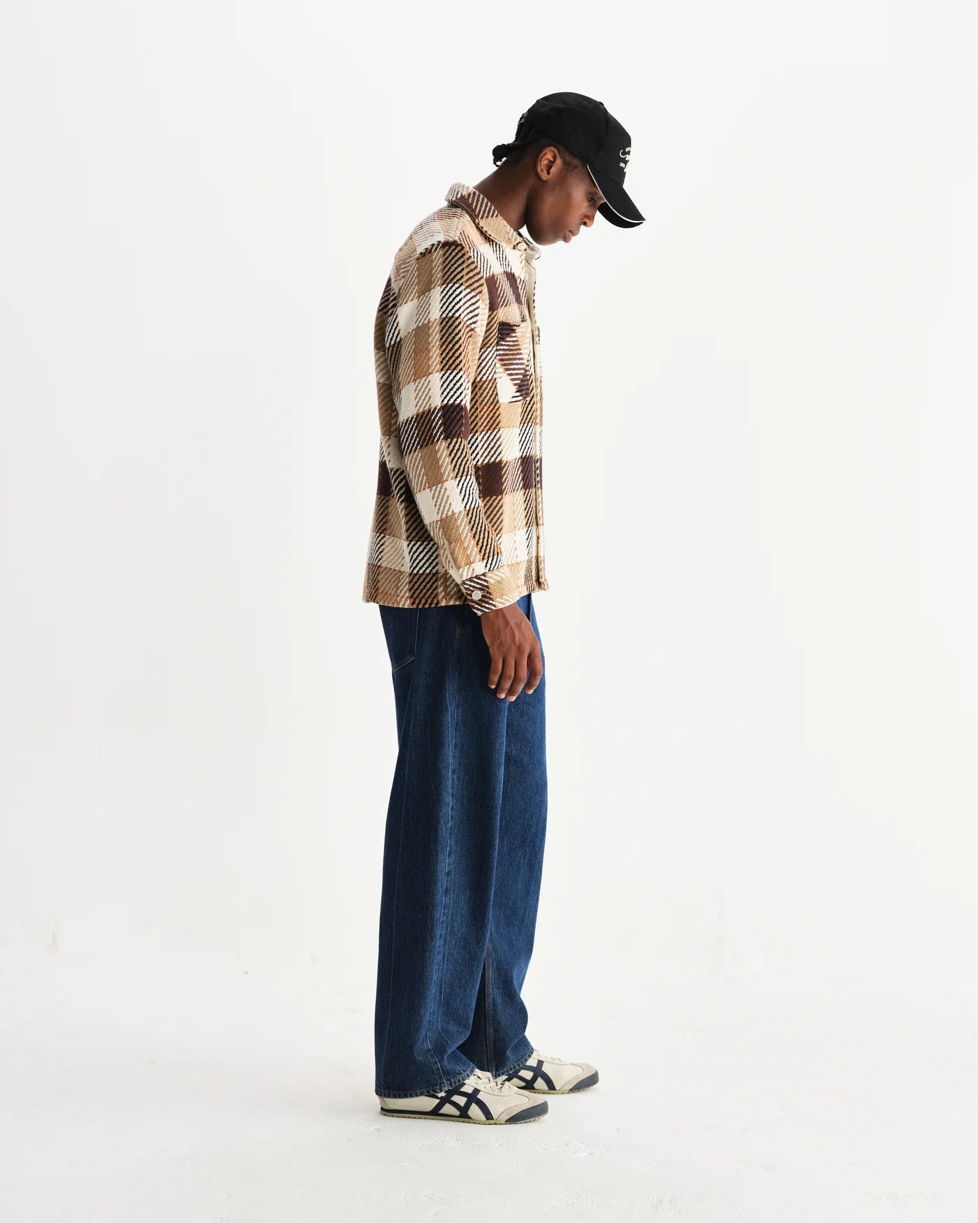 Wax London Whiting Overshirt Natural And Brown Pike Check