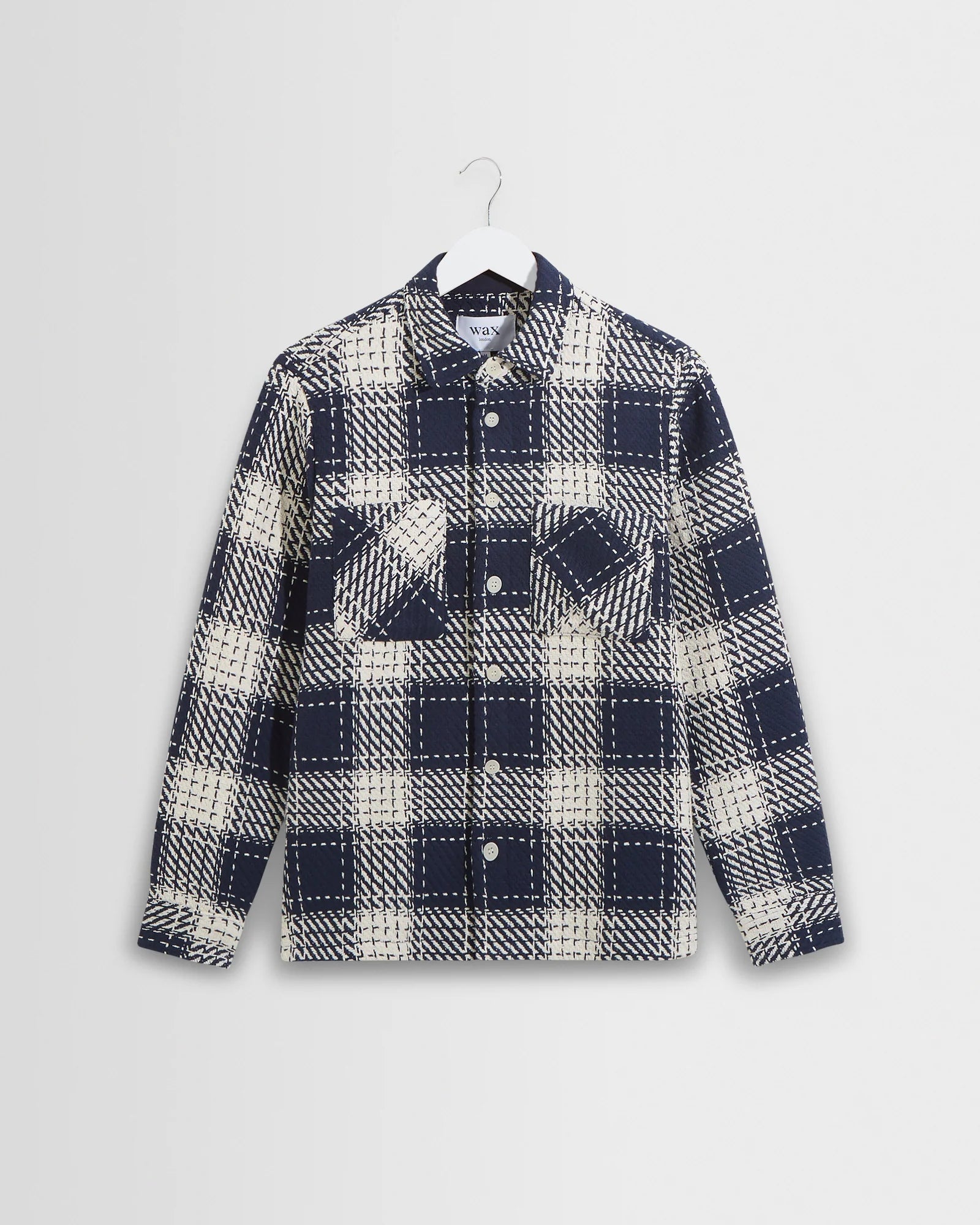 Wax London Whiting Overshirt Navy Marine Beatnik