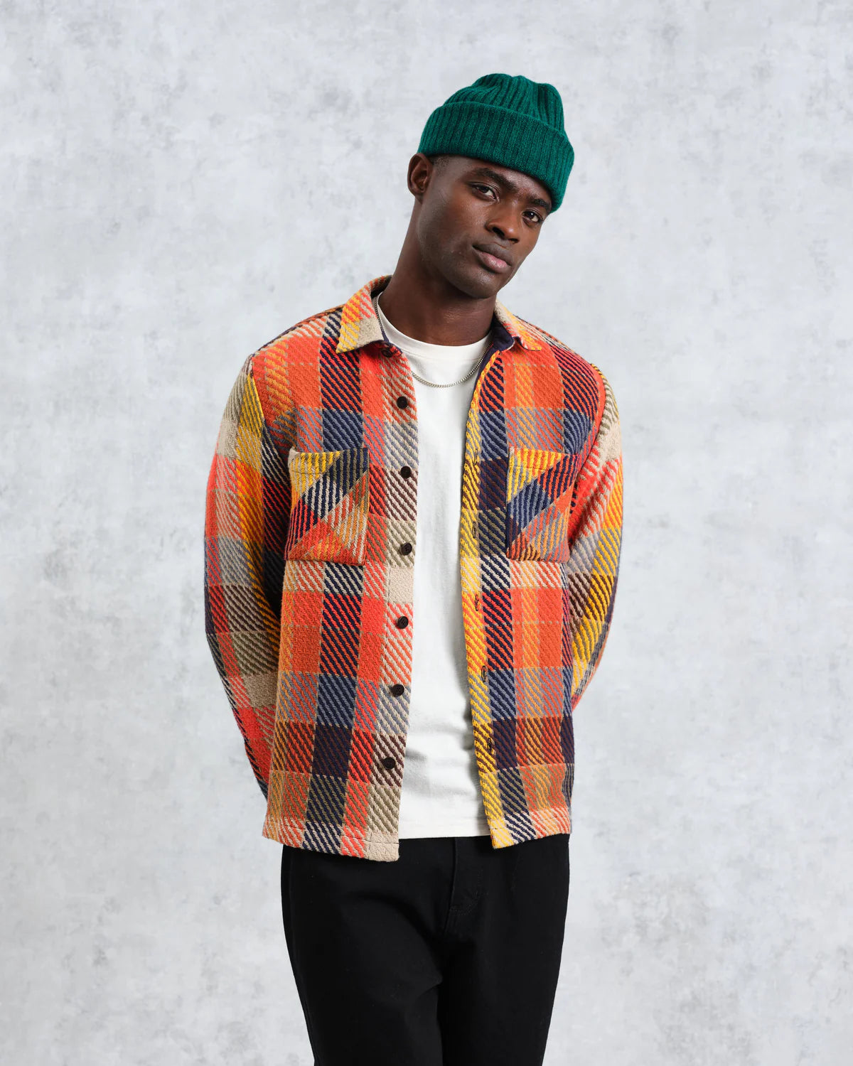 Wax London Whiting Overshirt Orange Pike