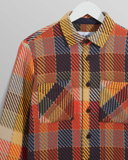 Wax London Whiting Overshirt Orange Pike