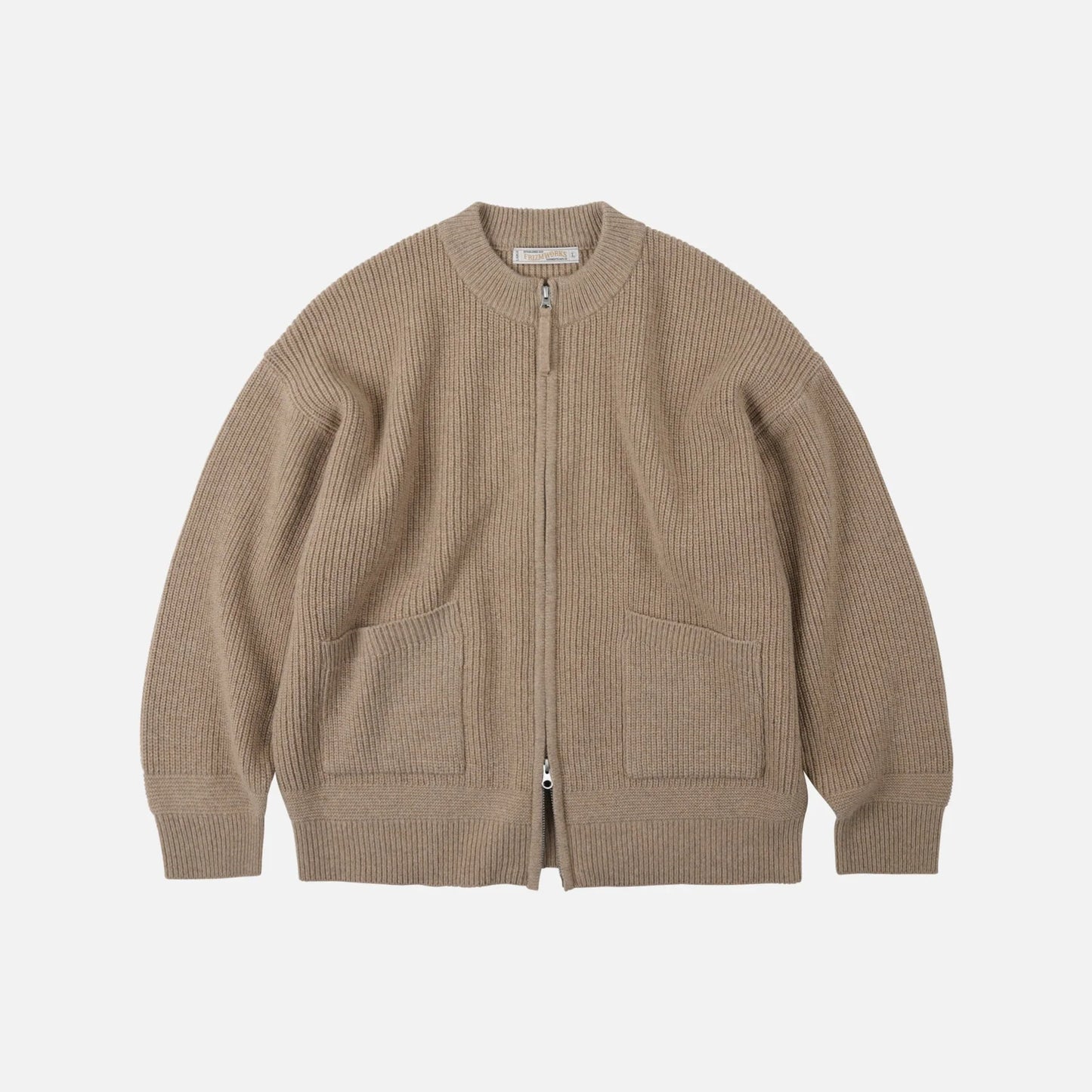 FrizmWORKS Wool Deck Zip Up Cardigan Oatmeal