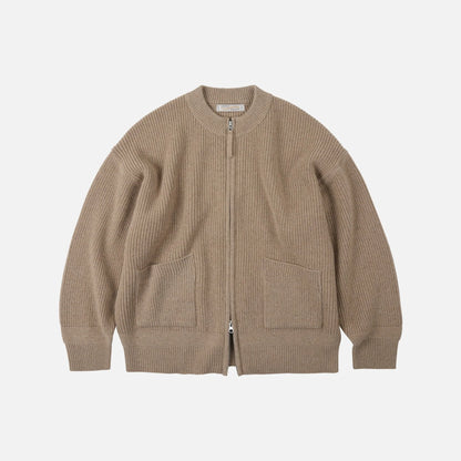 FrizmWORKS Wool Deck Zip Up Cardigan Oatmeal