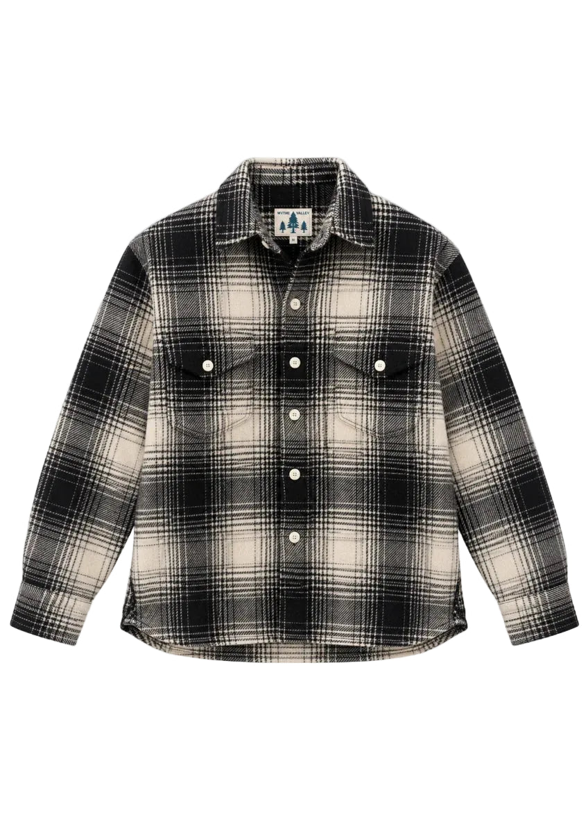 Wythe Donegal Shadow Plaid Tweed Overshirt